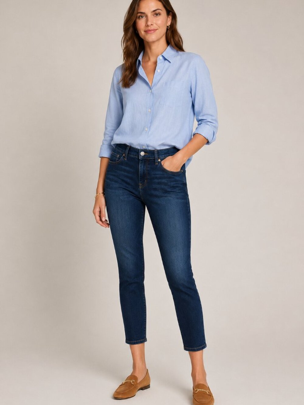 J. Crew Dark Blue Ankle/Cropped Jeans